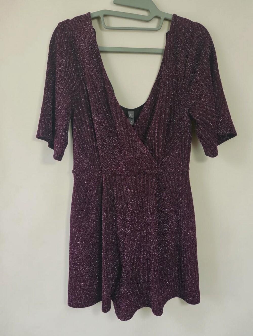 Metallic Sparkle Plum Purple Romper M